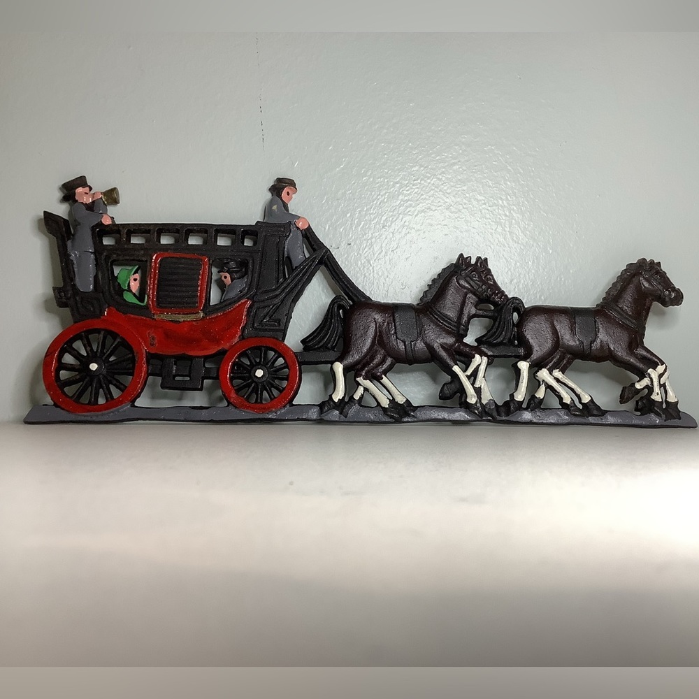 NEW vintage cast metal coach carriage wall decor - Picture 5 of 5